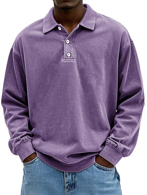 Men's Long Sleeve Polo Shirt with Classic Collar – Casual Comfort for Everyday Wear 5