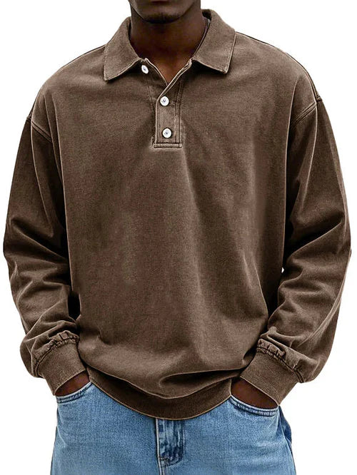 Men's Long Sleeve Polo Shirt with Classic Collar – Casual Comfort for Everyday Wear 6