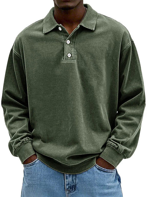 Men's Long Sleeve Polo Shirt with Classic Collar – Casual Comfort for Everyday Wear 7