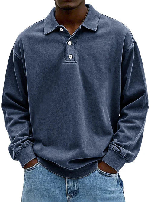 Men's Long Sleeve Polo Shirt with Classic Collar – Casual Comfort for Everyday Wear 8