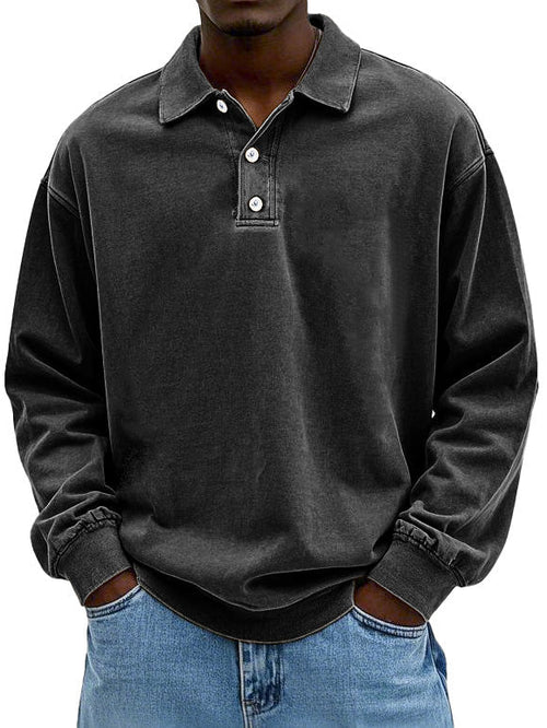 Men's Long Sleeve Polo Shirt with Classic Collar – Casual Comfort for Everyday Wear 9