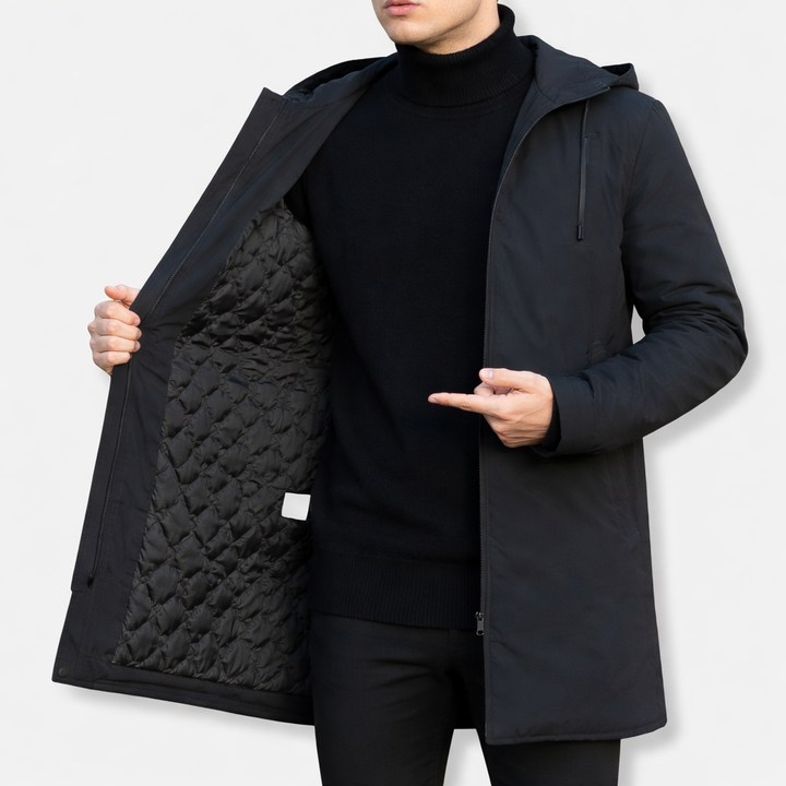 Men's Quilted Hooded Winter Coat