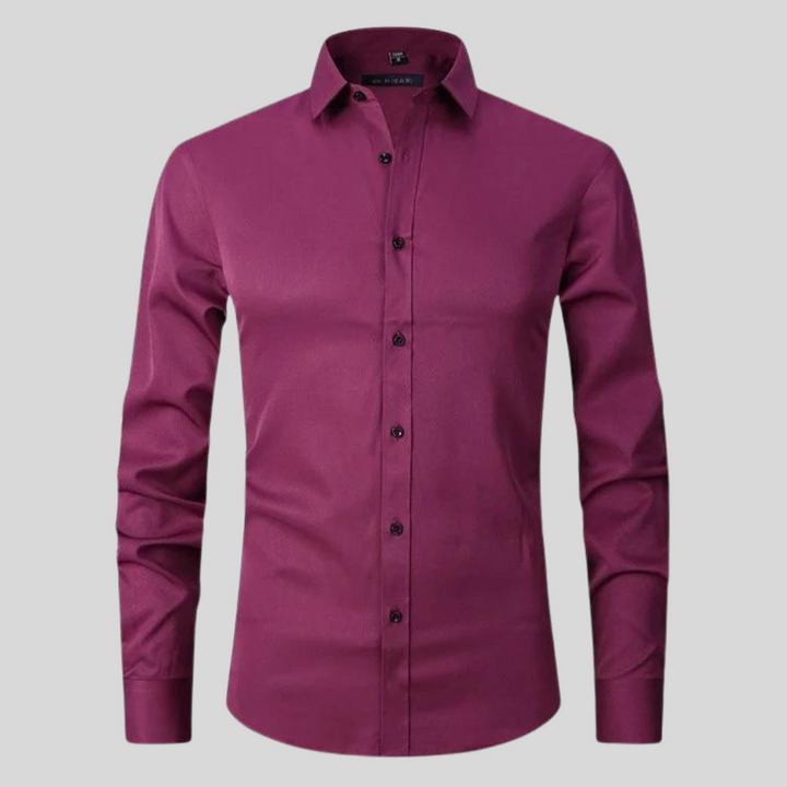 Men's Shirt with Anti-Crease and Moisture-Wicking Fabric – Elastic Fit Dress Shirt for Casual and Formal Wear 1