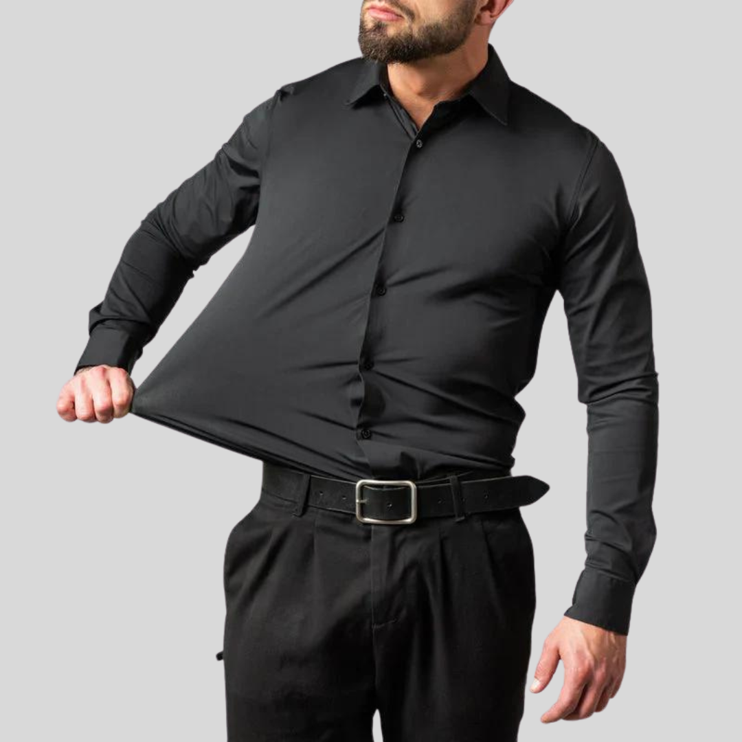 Men's Shirt with Anti-Crease and Moisture-Wicking Fabric – Elastic Fit Dress Shirt for Casual and Formal Wear 2