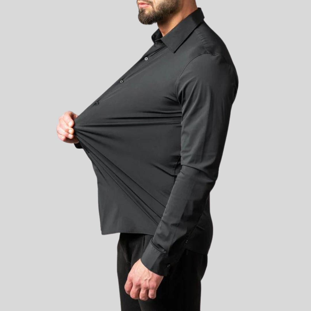 Men's Shirt with Anti-Crease and Moisture-Wicking Fabric – Elastic Fit Dress Shirt for Casual and Formal Wear 3