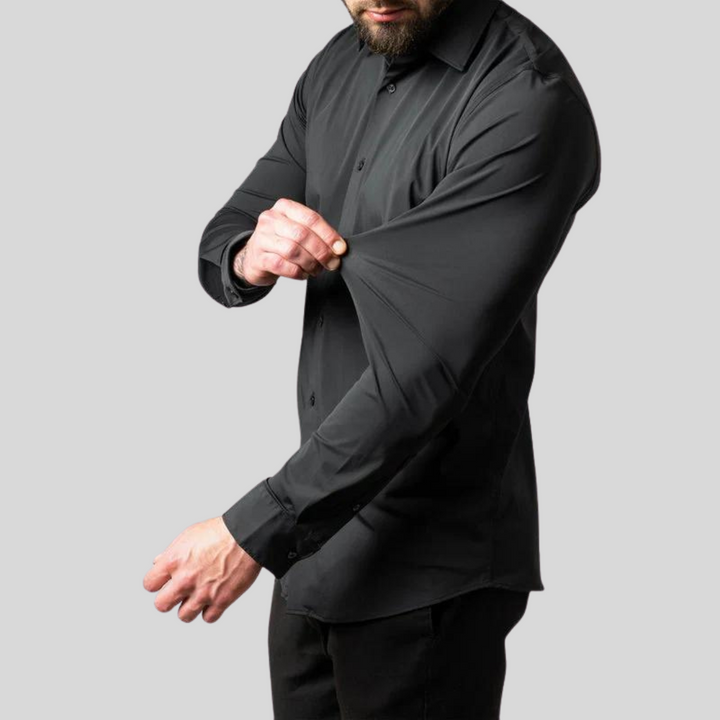 Men's Shirt with Anti-Crease and Moisture-Wicking Fabric – Elastic Fit Dress Shirt for Casual and Formal Wear 4