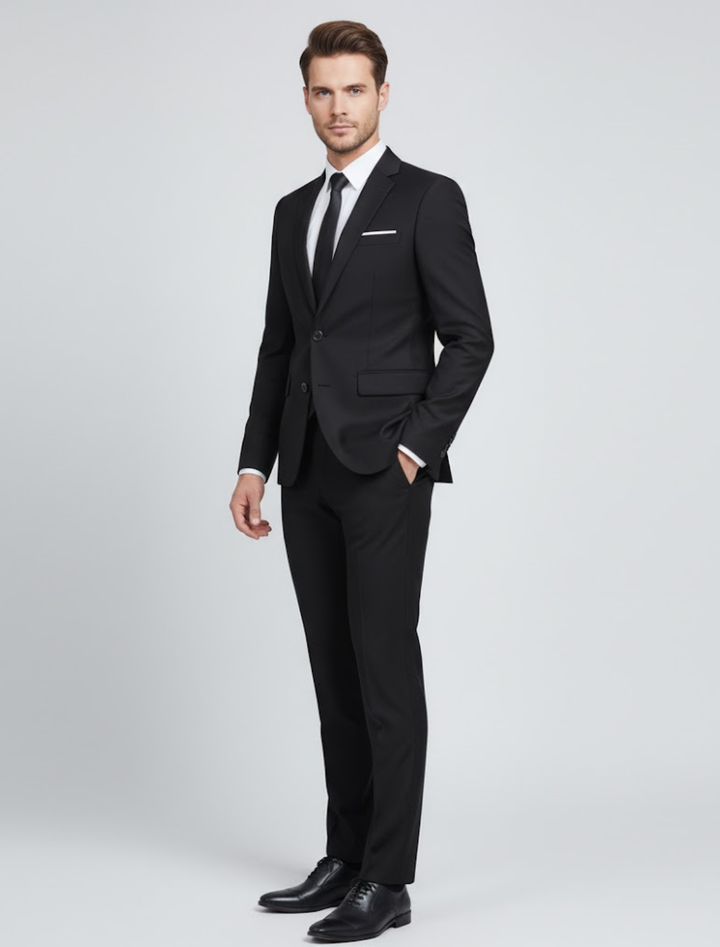 Men's Slim Fit Formal Suit with Refined Details for Winter – Elegant Business Attire 4
