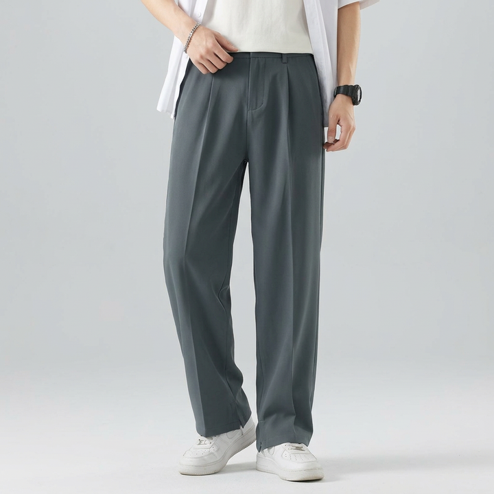 Men’s Straight-Leg Trousers with Front Seam