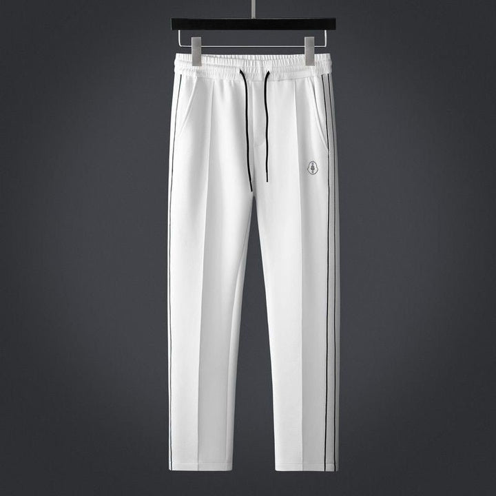 Men's tracksuit set featuring a zip-up jacket and athletic pants made from ultra-soft Lycra fabric, designed with a sporty stripe pattern for optimal comfort 7