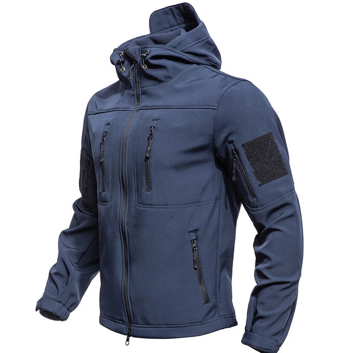 Men's Waterproof Tactical Softshell Jacket with Hood – Windproof Outdoor Gear for Hiking and Skiing 1