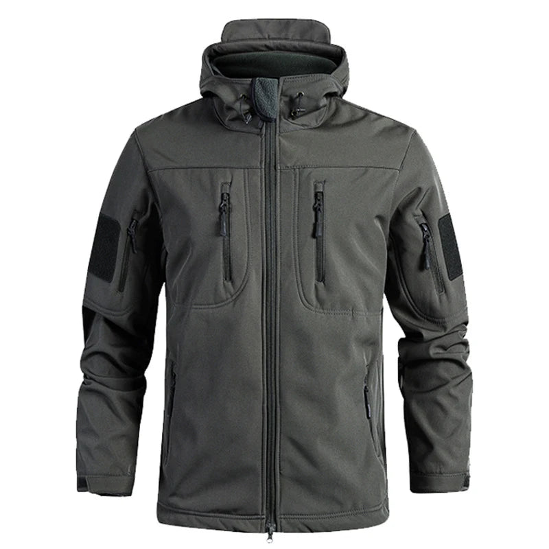 Men's Waterproof Tactical Softshell Jacket with Hood – Windproof Outdoor Gear for Hiking and Skiing 2