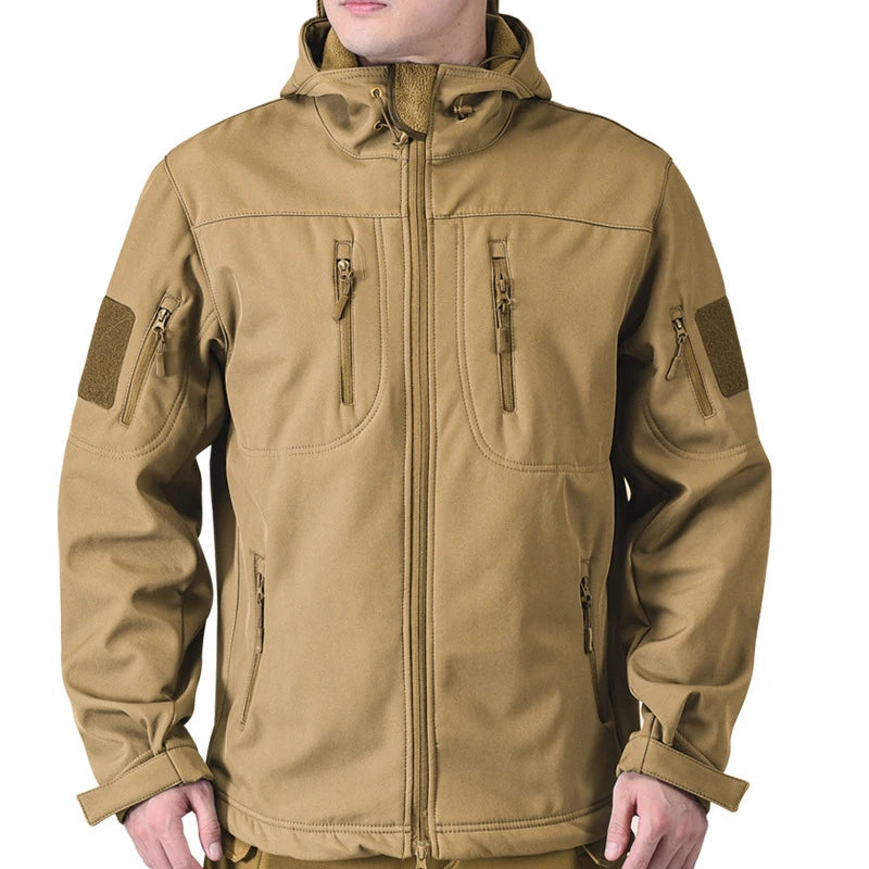 Men's Waterproof Tactical Softshell Jacket with Hood – Windproof Outdoor Gear for Hiking and Skiing 4