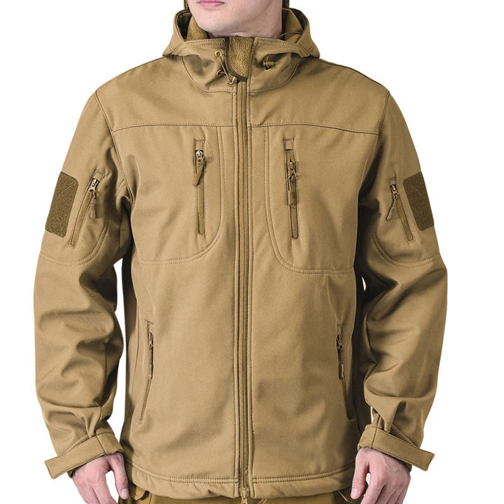 Men's Waterproof Tactical Softshell Jacket with Hood – Windproof Outdoor Gear for Hiking and Skiing 4