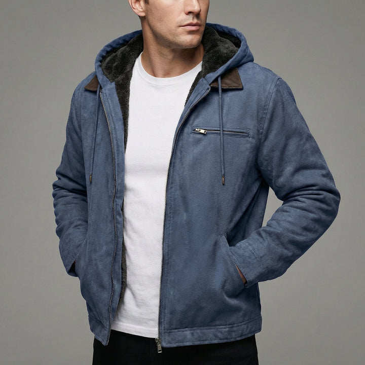 Men's winter coat featuring zipper pockets, designed for durability and casual outdoor wear, available in black, grey, and olive colors. 5