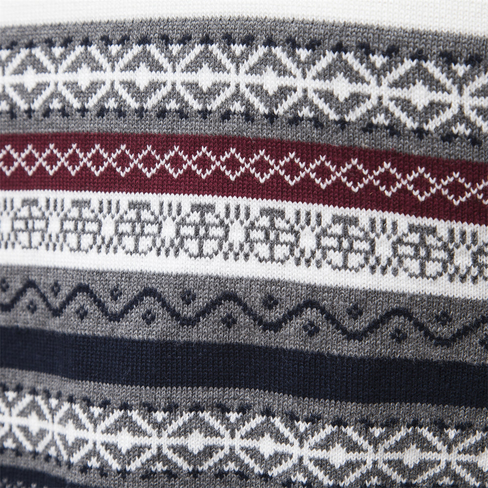 Men's Winter Half-Zip Sweater with Stand-Up Collar
