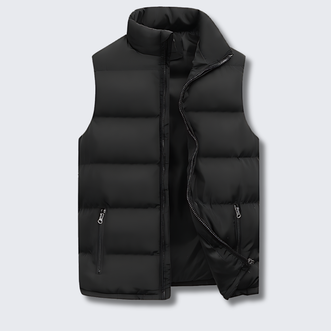 Men's Winter Puffer Vest with Stitched Design – Layering Friendly and Warm 0