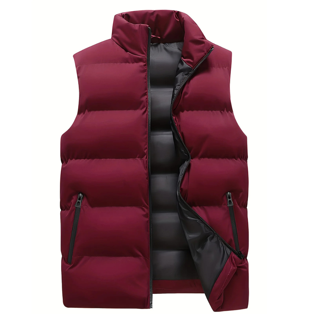 Men's Winter Puffer Vest with Stitched Design – Layering Friendly and Warm 3