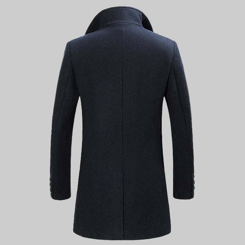 Men’s Wool Overcoat - Tailored Fit - Single-Breasted with Notch Lapels