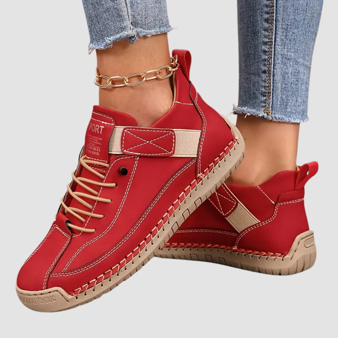 Orthopedic sneakers featuring a shock-absorbing EVA sole, breathable leather upper, wide fit, and slip-on design for ultimate comfort and support. 6