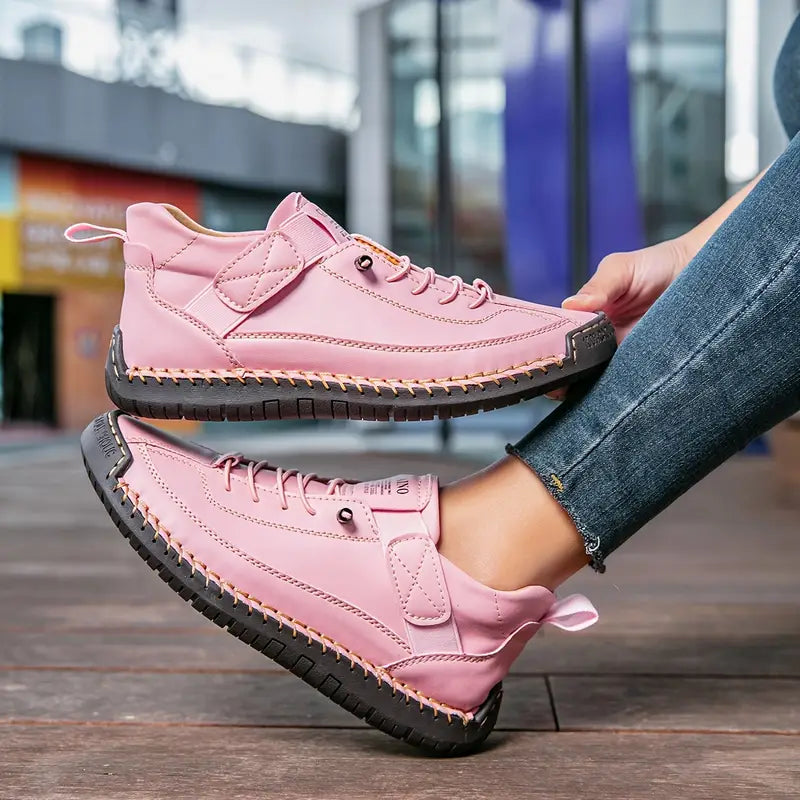Orthopedic sneakers featuring a shock-absorbing EVA sole, breathable leather upper, wide fit, and slip-on design for ultimate comfort and support. 8