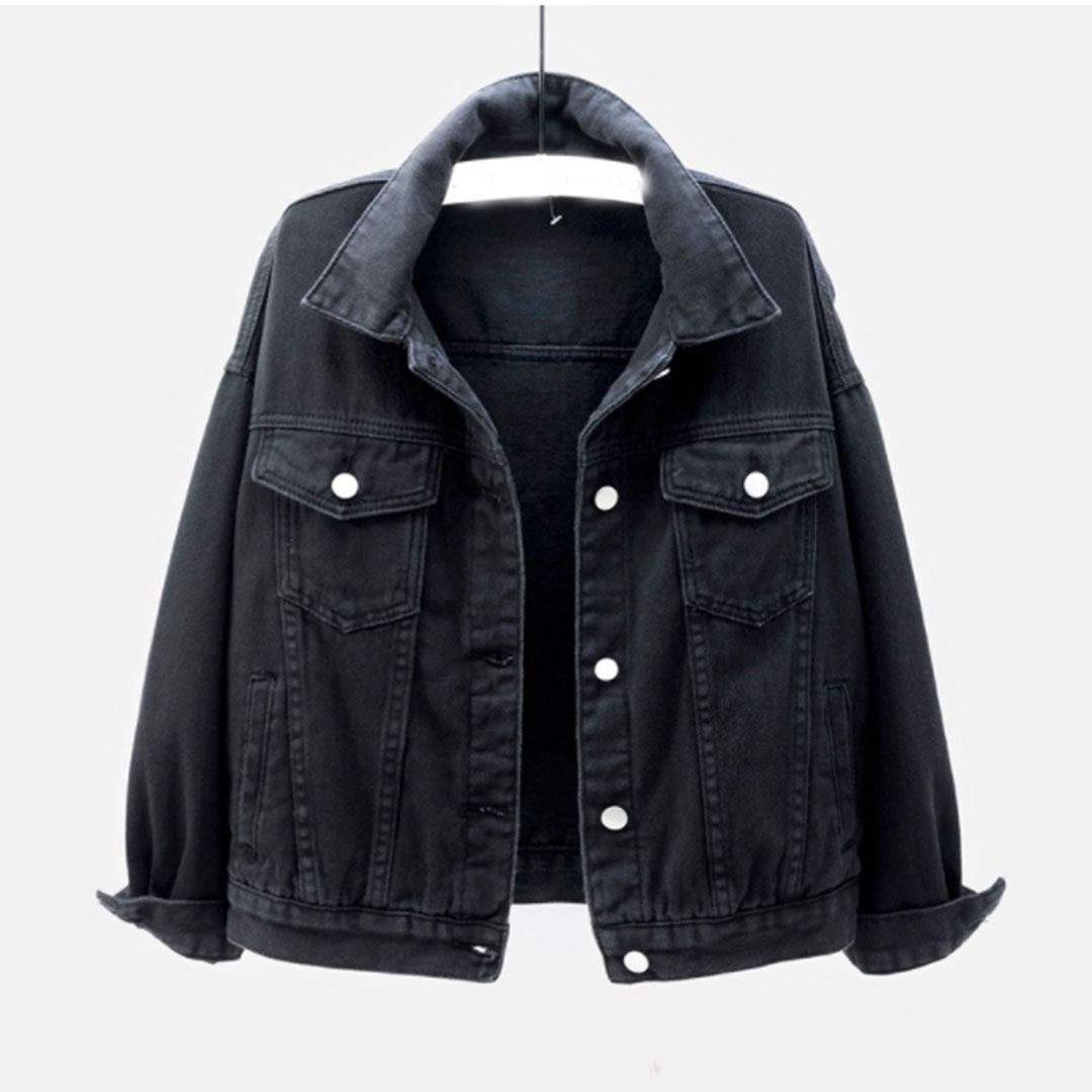 Oversized Denim Jacket with Classic Button Details – Loose Fit Casual Style in Classic Blue 0