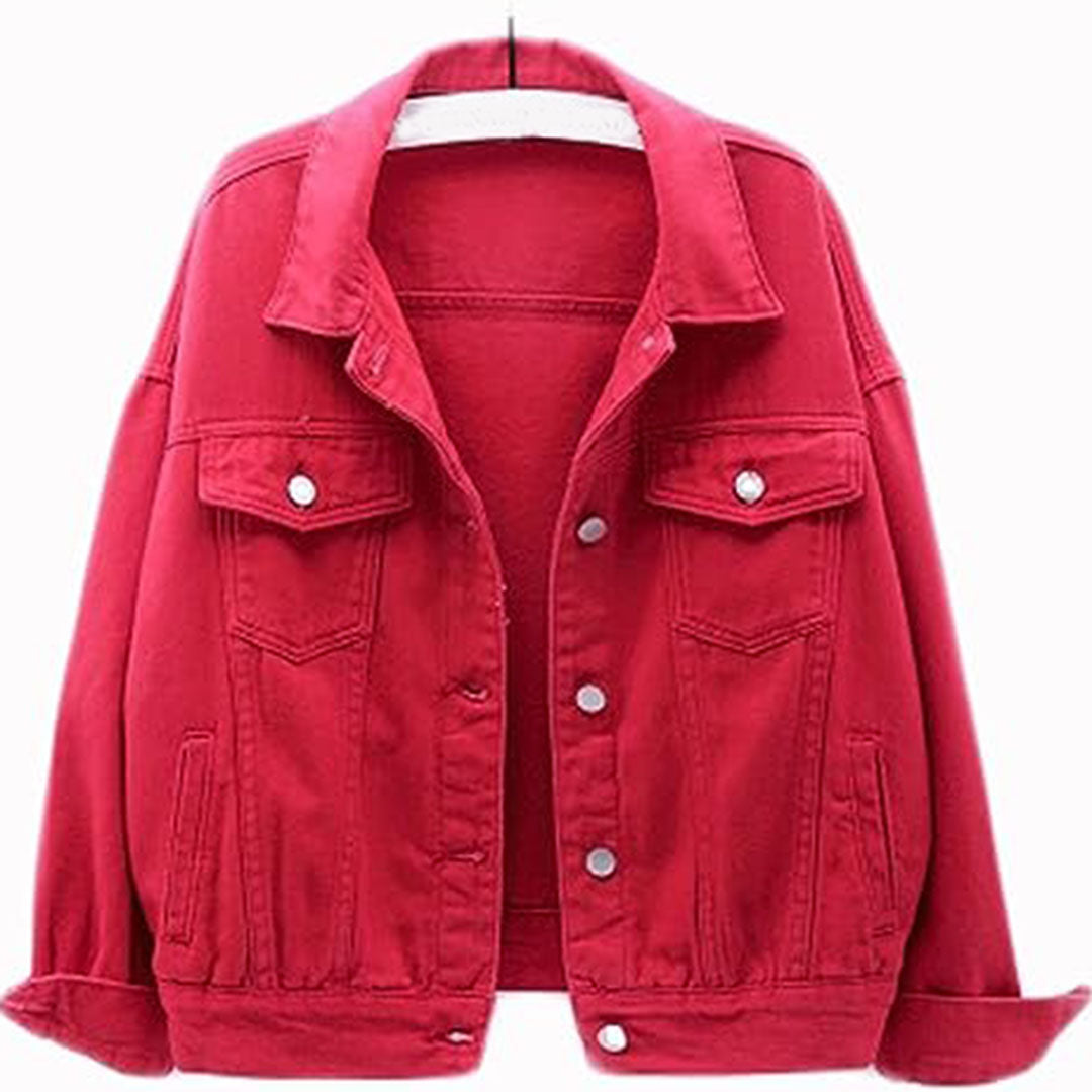 Oversized Denim Jacket with Classic Button Details – Loose Fit Casual Style in Classic Blue 3