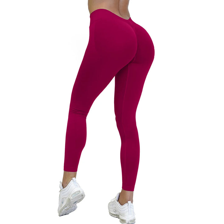 Seamless Women's Leggings with Booty Lift Scrunch and V-High Waist for Yoga and Fitness 3