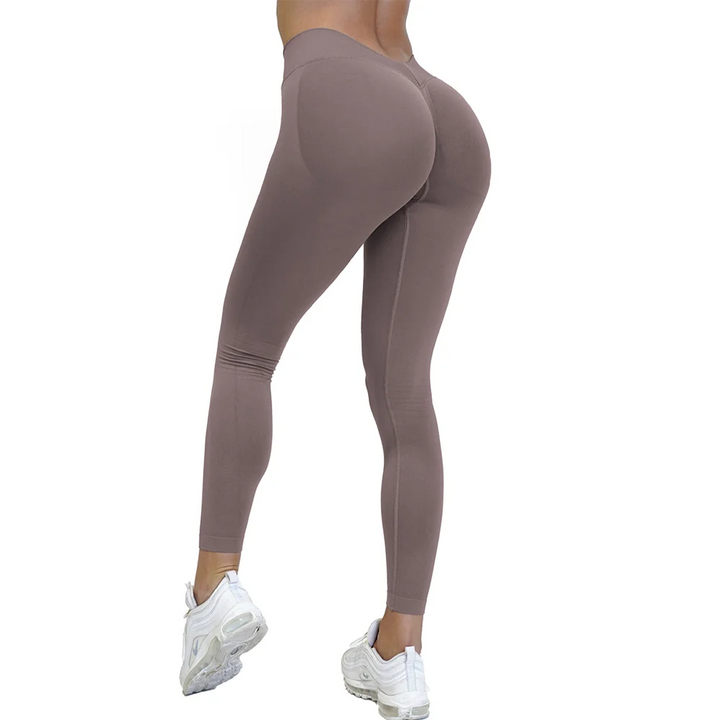 Seamless Women's Leggings with Booty Lift Scrunch and V-High Waist for Yoga and Fitness 5