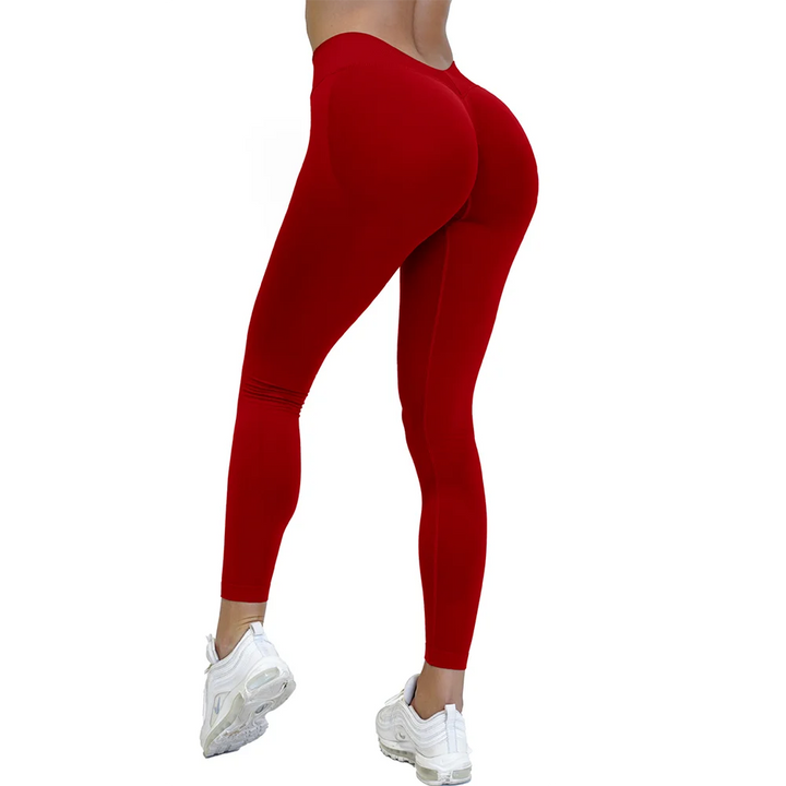 Seamless Women's Leggings with Booty Lift Scrunch and V-High Waist for Yoga and Fitness 7