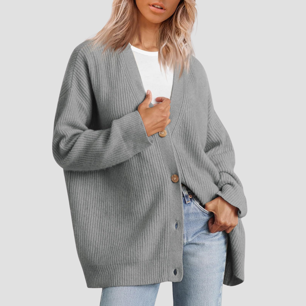Striped Knit Cardigan Sweater for Women