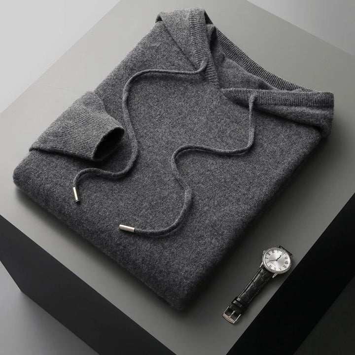 Unisex Knitted Hoodie with Long Length – 100% Merino Wool and Cashmere for Autumn & Winter 0