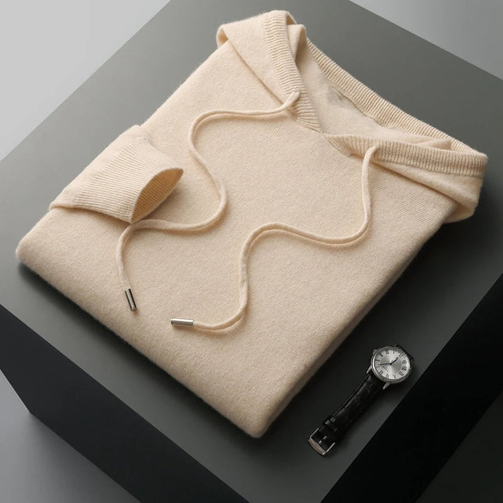 Unisex Knitted Hoodie with Long Length – 100% Merino Wool and Cashmere for Autumn & Winter 1