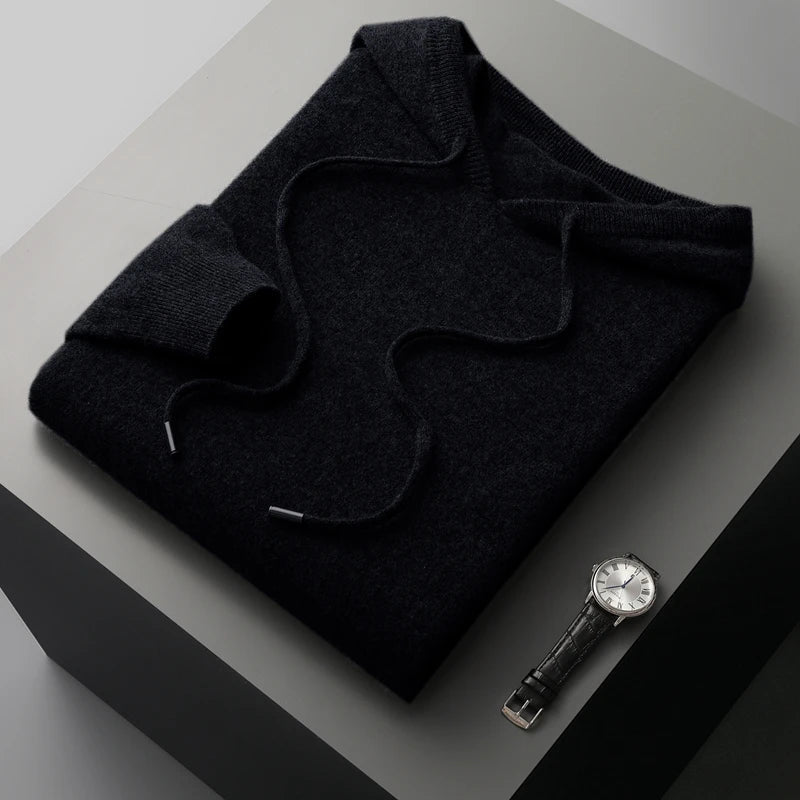 Unisex Knitted Hoodie with Long Length – 100% Merino Wool and Cashmere for Autumn & Winter 4