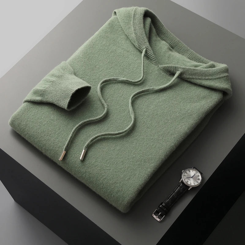 Unisex Knitted Hoodie with Long Length – 100% Merino Wool and Cashmere for Autumn & Winter 7