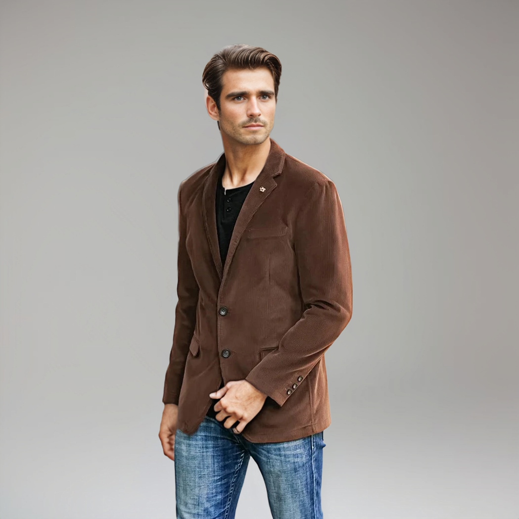 Velvet Blazer with Two-Button Closure for Versatile Styling – Classic Soft Texture 6