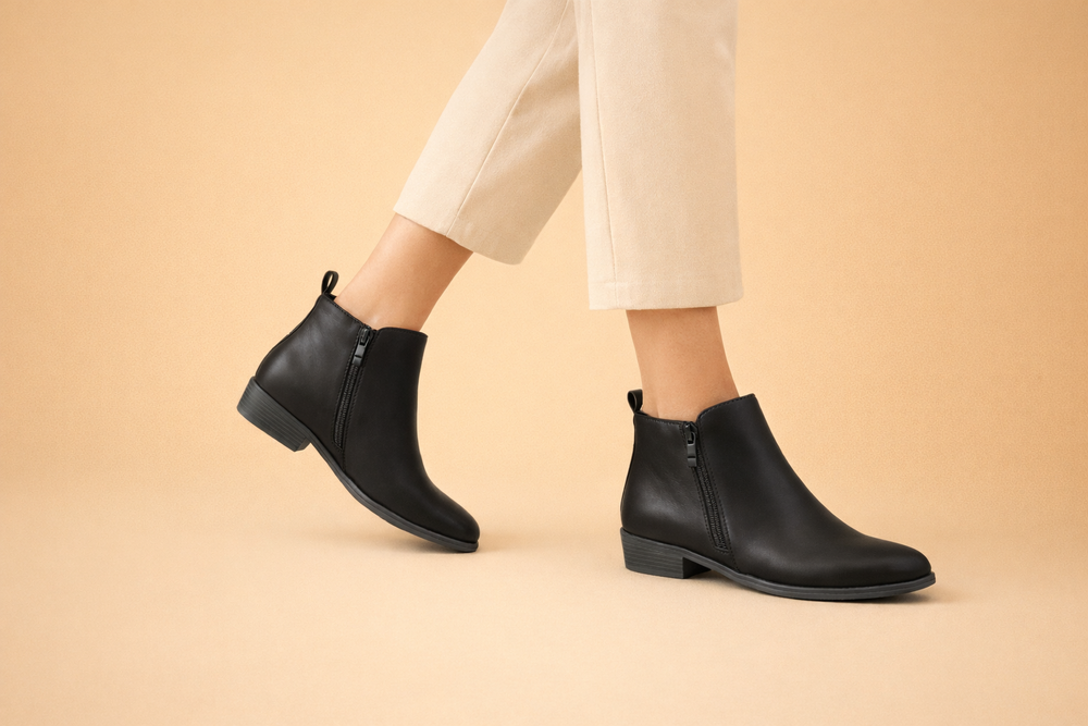Vintage-Inspired Ankle Boots for Women with Supportive Comfort – Black Stylish Design 1