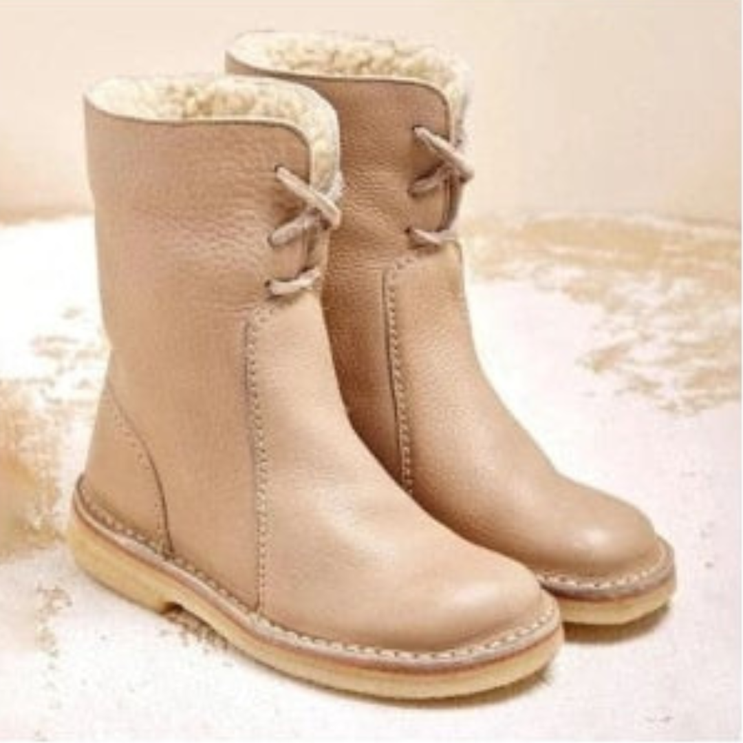 Waterproof Winter Boots with Non-Slip Sole and Versatile Collar – PU Leather, Wool Lined for Women 9