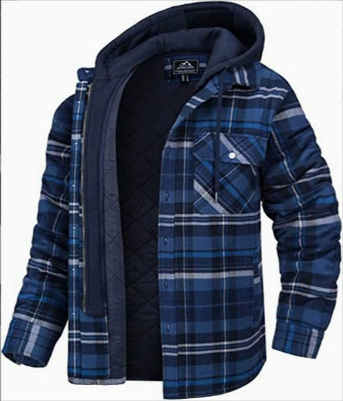 Men’s Hooded Bomber Jacket with Pattern