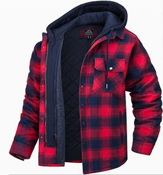 Men’s Hooded Bomber Jacket with Pattern