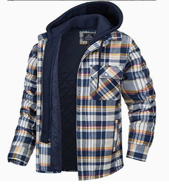 Men’s Hooded Bomber Jacket with Pattern