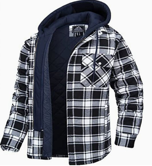 Men’s Hooded Bomber Jacket with Pattern