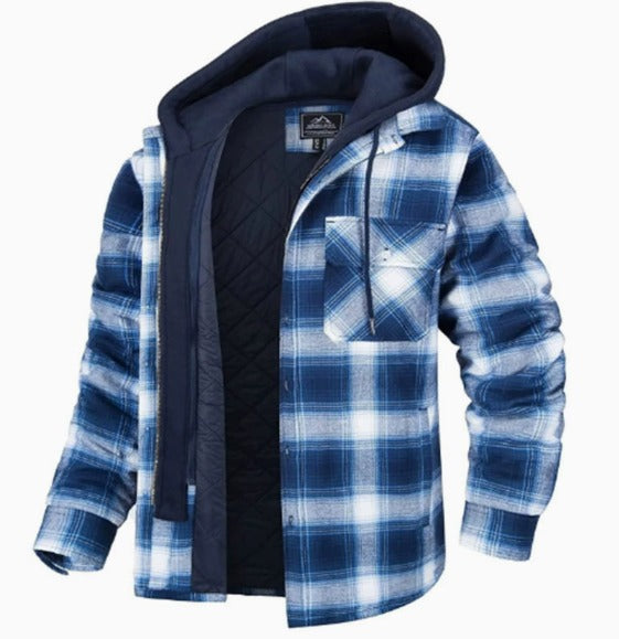 Men’s Hooded Bomber Jacket with Pattern