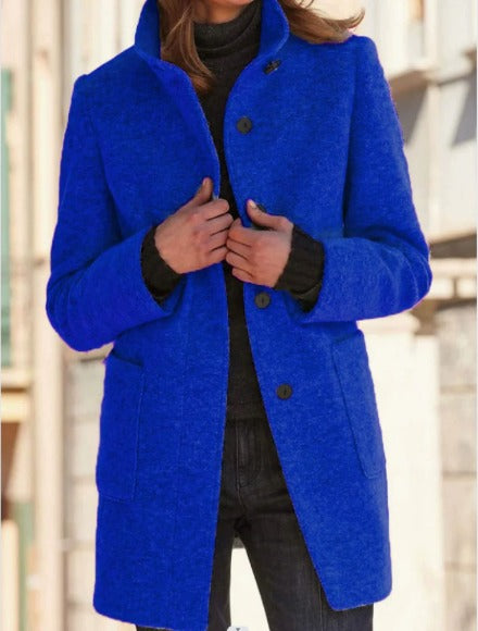 Women’s Single-Breasted Coat with Collar