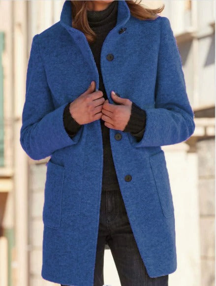 Women’s Single-Breasted Coat with Collar