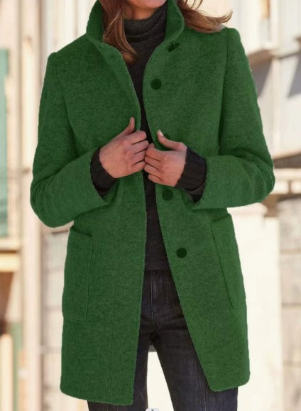 Women’s Single-Breasted Coat with Collar