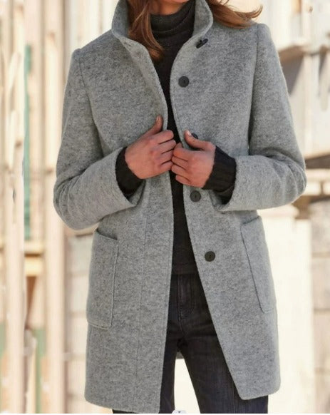 Women’s Single-Breasted Coat with Collar