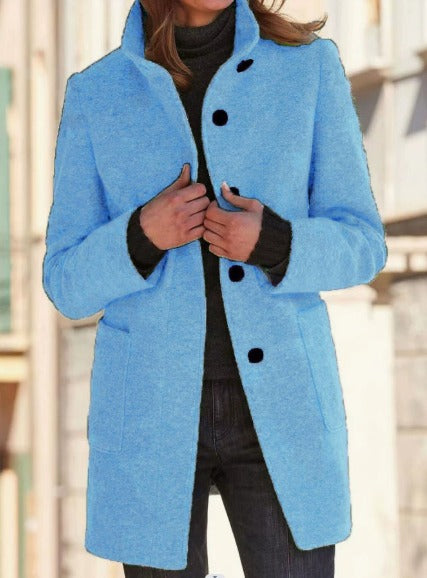 Women’s Single-Breasted Coat with Collar