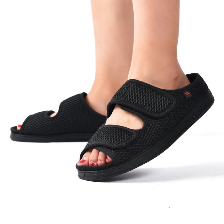 Wide Diabetic Shoes with Adjustable Velcro Closure and Breathable Mesh Upper for Swollen Feet – Non-Slip Rubber Sole 0