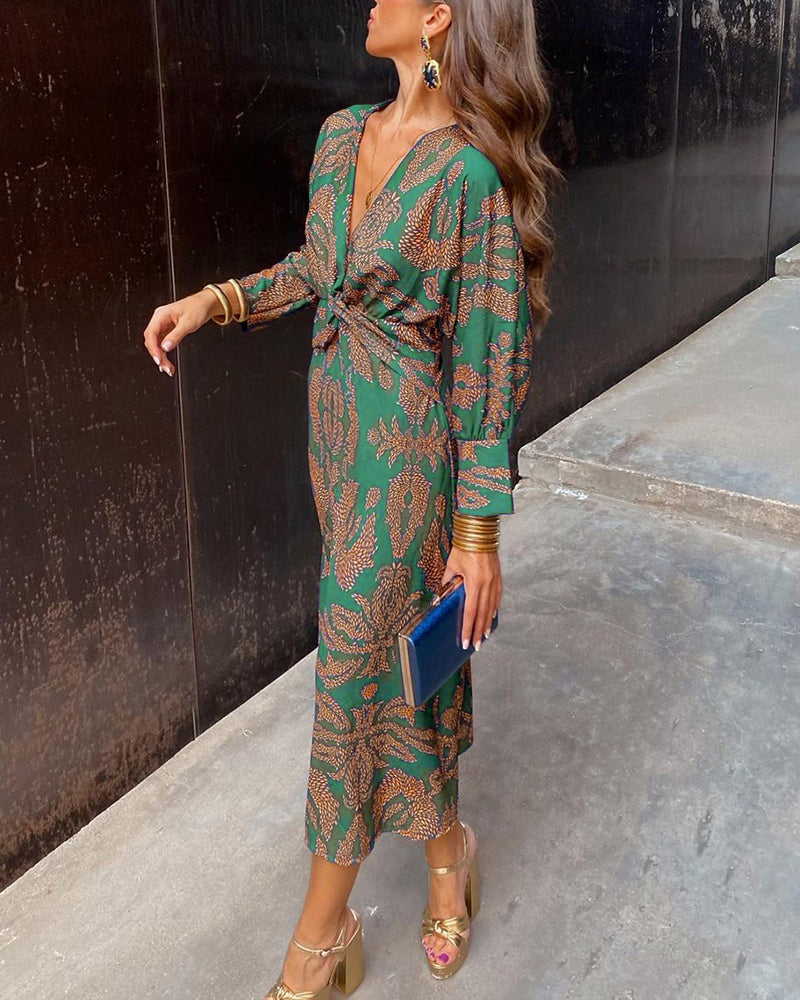 Women's A-Line Maxi Dress featuring a flattering V-neckline, perfect for elegant wedding guest attire, designed for comfort and style in various colors and sizes. 1