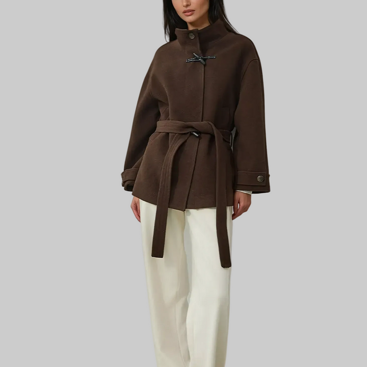 Women’s Belted Coat with Toggle Closure